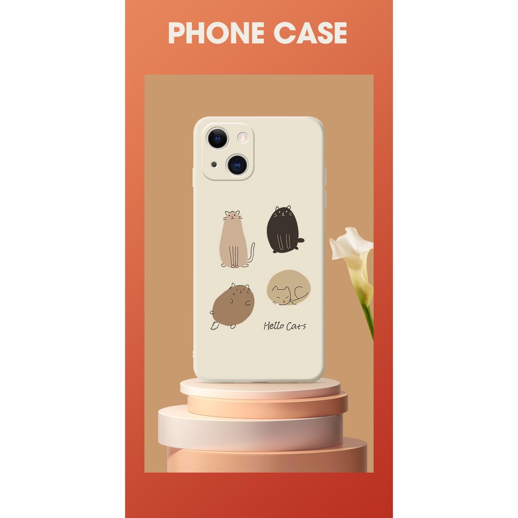 Ốp Điện Thoại Hình Mèo Dễ Thương Cho IPhone 6 6S 11 7 8 Se 2020 X XR XS Plus 12 13 14 PRO mini MAX