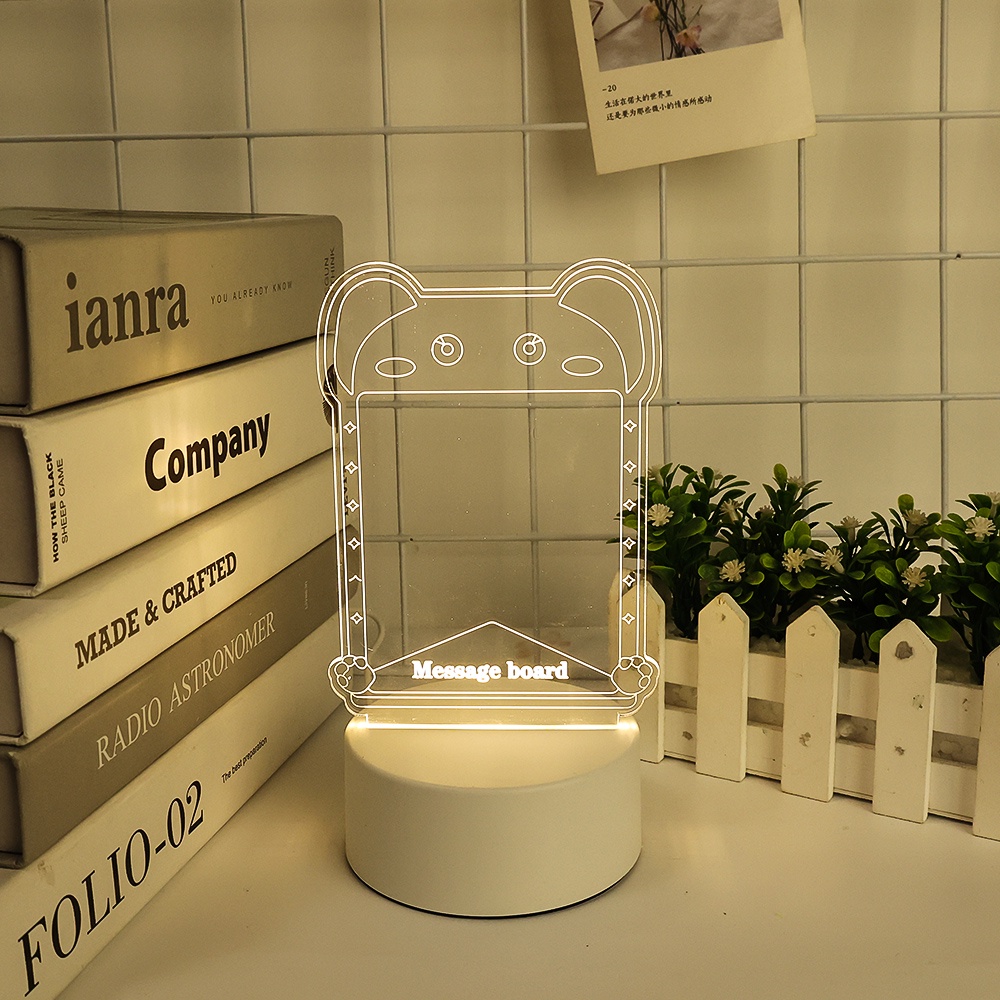 Note Bảng Ghi Chú Có Đèn LED Ban Đêm / Bút Đa Năng Trang Trí Cho Bạn Gái