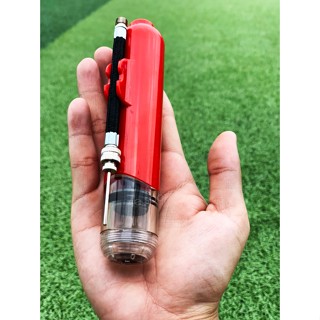 Đồ bơm banh da cầm tay mini V2, kèm vòi nối dài và bộ kim bơm sử dụng trong bóng đá, bóng rỗ, bóng chuyền, bơm bong bóng