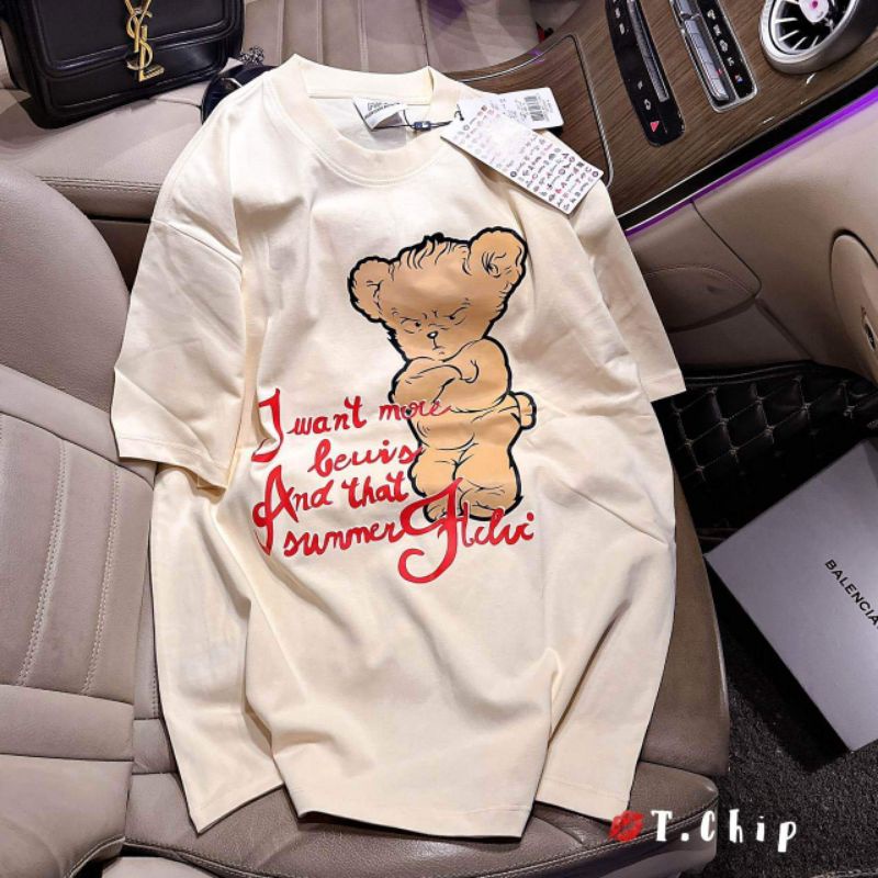 Áo phông gấu chữ đỏ hàng QCL1