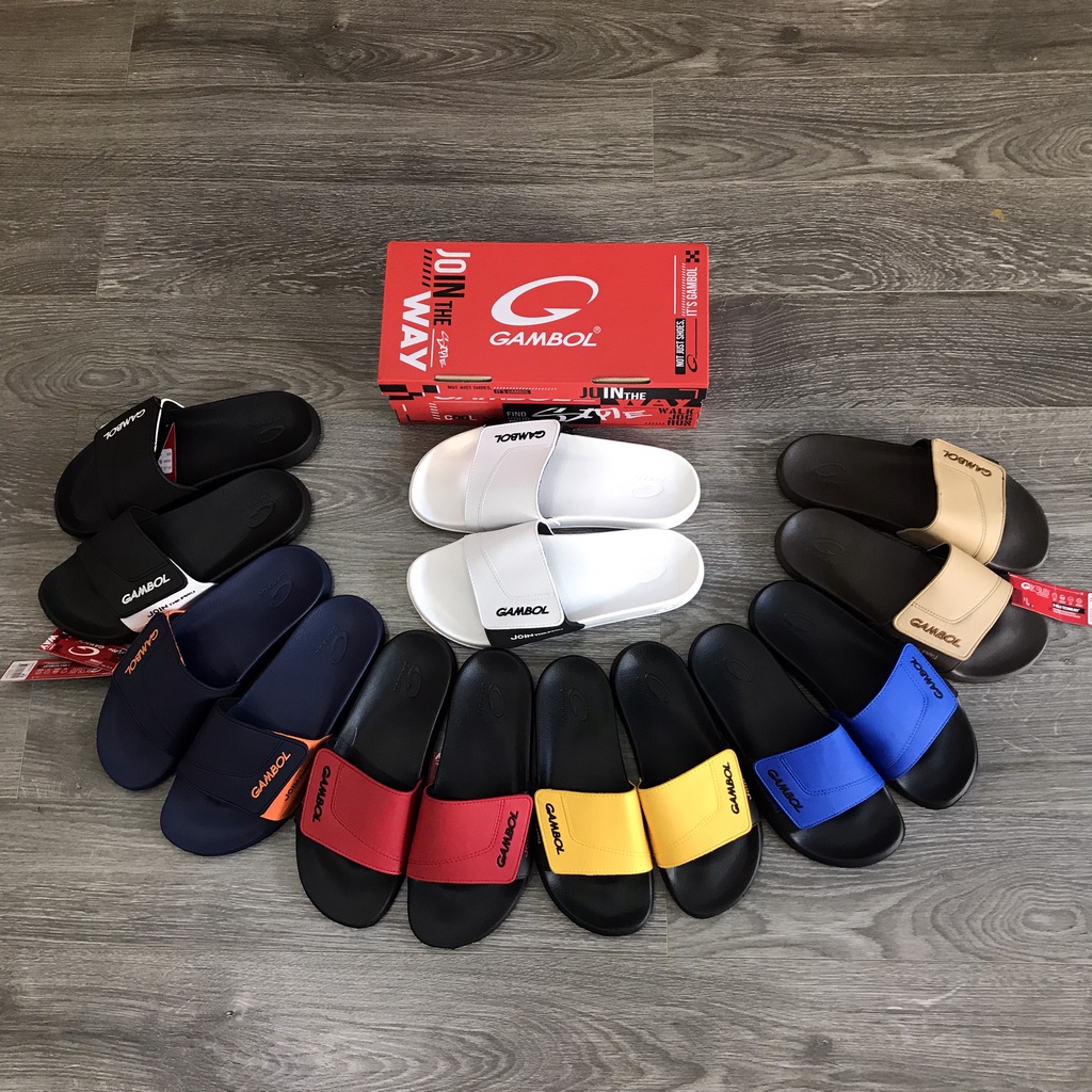 Dép GAMBOL Thái Lan 43106 Quai Ngang Nam Nữ - Đen