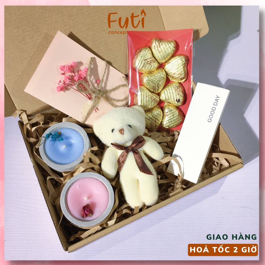 Hộp quà tặng nến thơm 8/3, Gift box tặng người yêu bạn gái