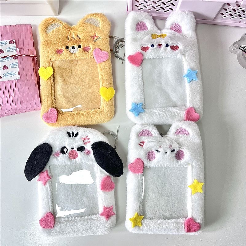 Túi Đựng Thẻ Bằng Vải Flannel Mềm Hình Bentoy Milkjoy Dễ Thương Kèm Móc Khóa Cho Học Sinh Ốp