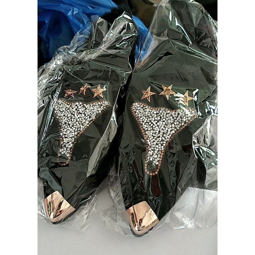 Giày Hồ Ly bông xù đính đá  2 màu Size 35->39