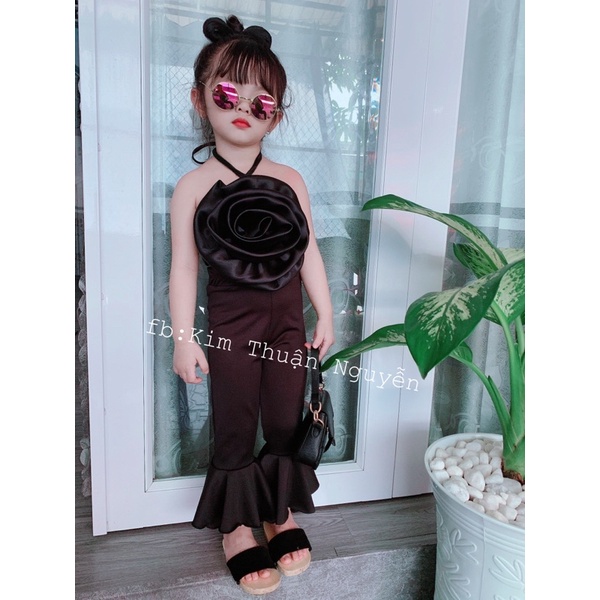 Áo hoa hồng chất tacta cho bé gái 7-35kg