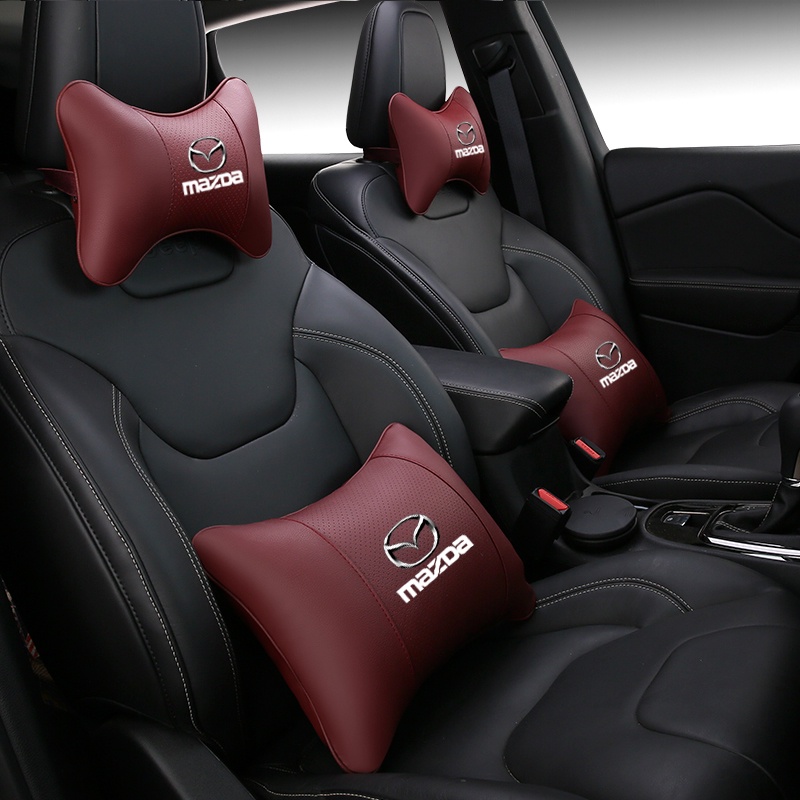 Gối Tựa Đầu Bằng Da Thoáng Khí Cho Xe Hơi Mazda 2 3 5 6 8 RX MX CX30 CX5 CX7 CX3 CX9 Atenza AXELA