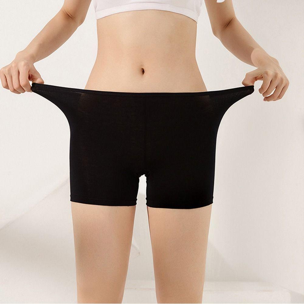 Quần Sooc Boxer Vải Cotton Lụa Lạnh Không Đường May Lưng Cao Ôm Dáng Chống Ma Sát Cho Bé Gái