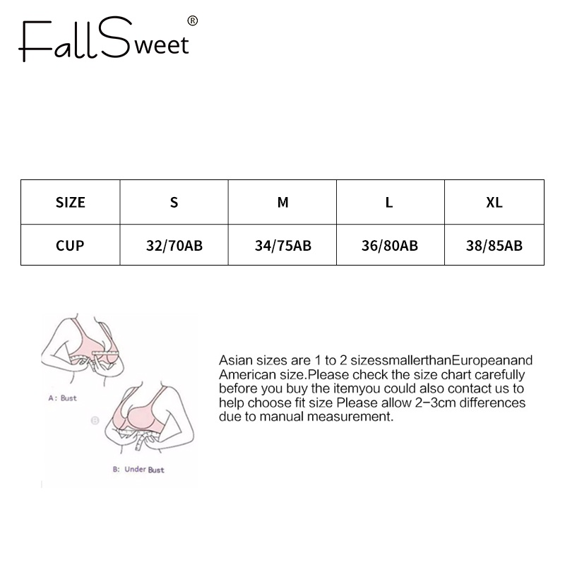 Fallsweet Áo Ngực Không Gọng Không Đường May Mềm Mại Thoải Mái Cho Nữ