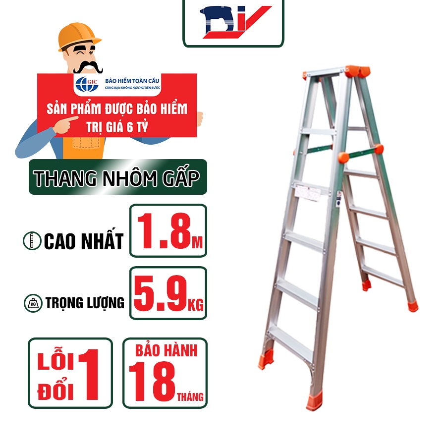 [HỎA TỐC 2H HCM] Thang nhôm gấp DIY TLY-6C