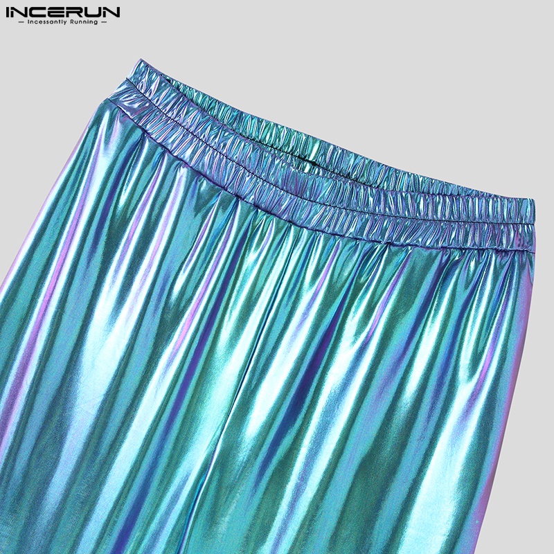 Quần INCERUN cạp cao màu flash phối lông thời trang cá tính