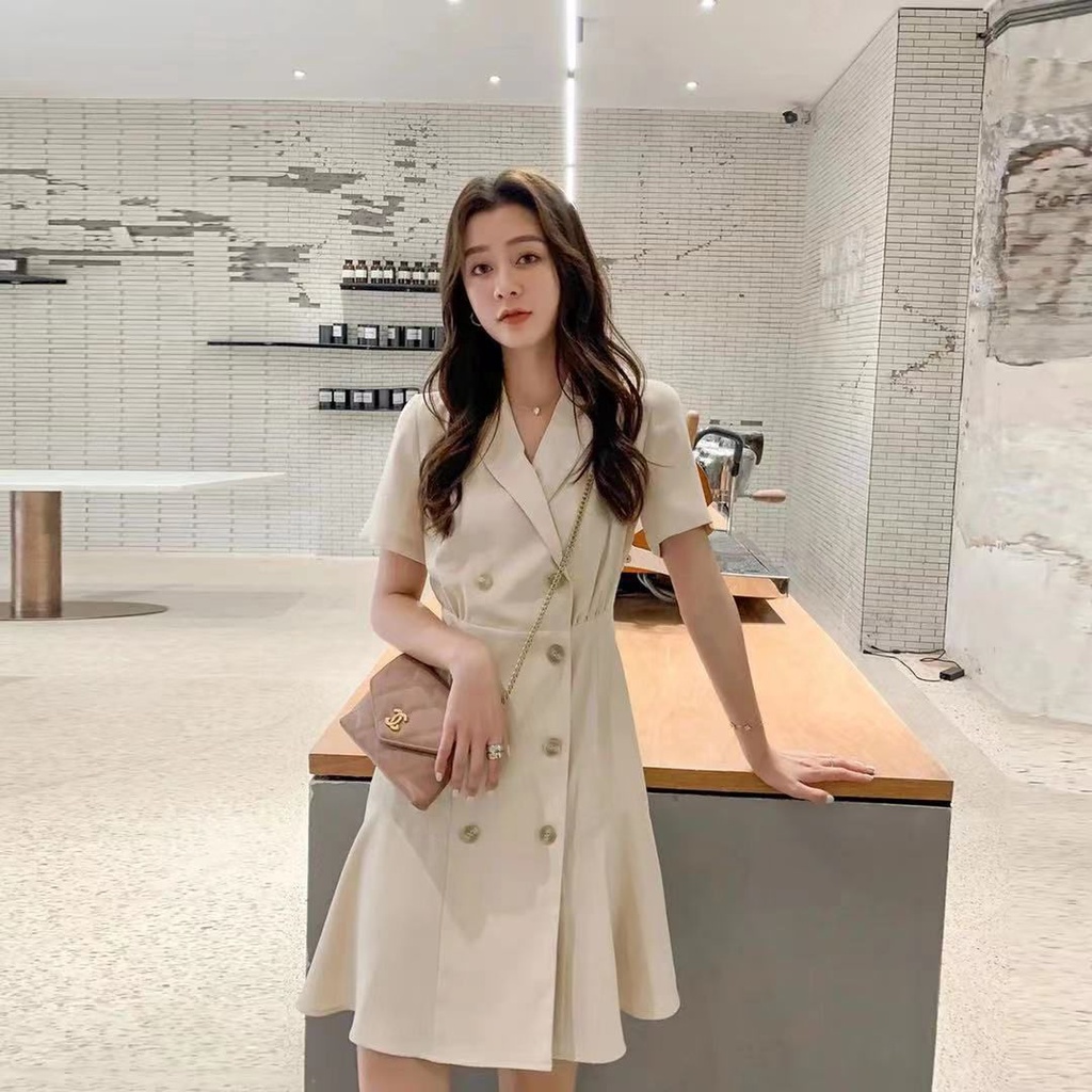 Đầm Nữ Dáng Ôm Cài Hai Hàng Nút Thời Trang Xuân Hè 2023 Phong Cách Mới