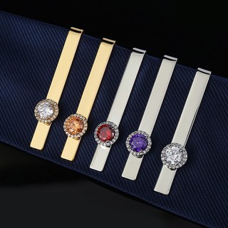 Kẹp Cà Vạt Đính Đá Zircon Sang Trọng Cho Nam