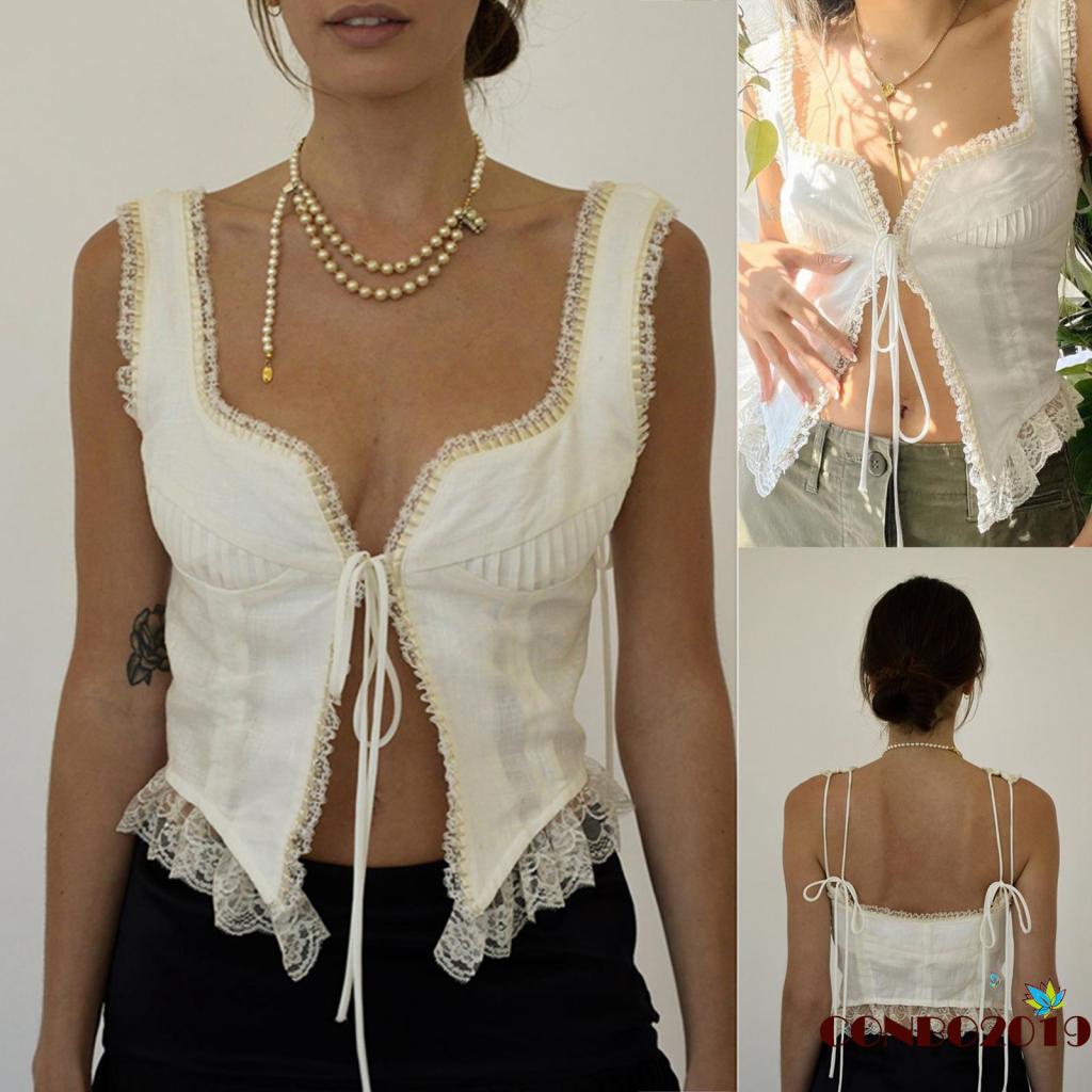 Áo Hai Dây Họa Tiết Hoa Phong Cách Vintage Cho Nữ