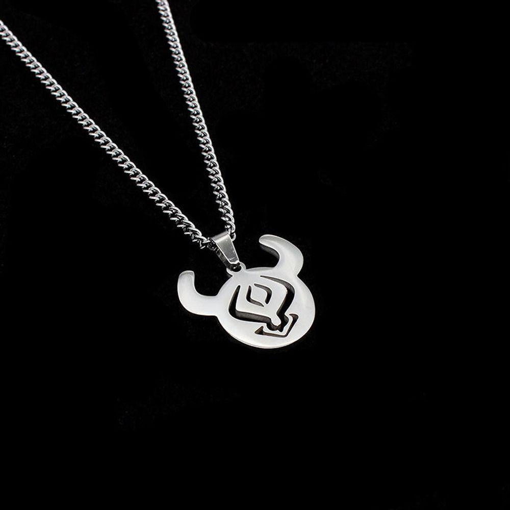 LOMBARD Vòng cổ Chuỗi Xích Mặt Hình Ma Thiết Kế Đơn Giản Cá Tính Cho Nam Genshin Va Chạm