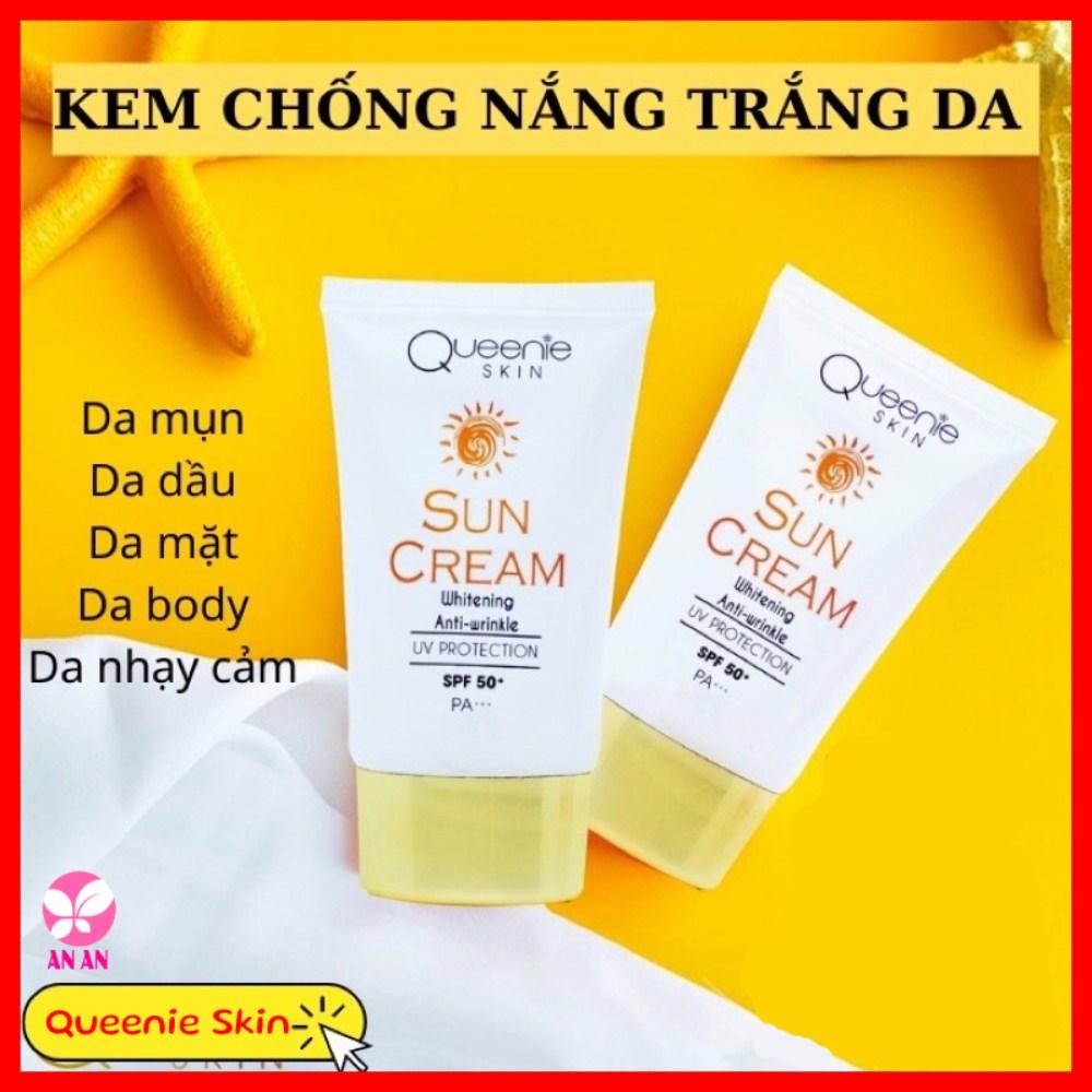 Kem Chống Nắng Queenie Skin - Kem Kháng Nắng Lý Hóa Queenie Skin , giúp bảo vệ da hiệu quả dưới ánh nắng mặt trời