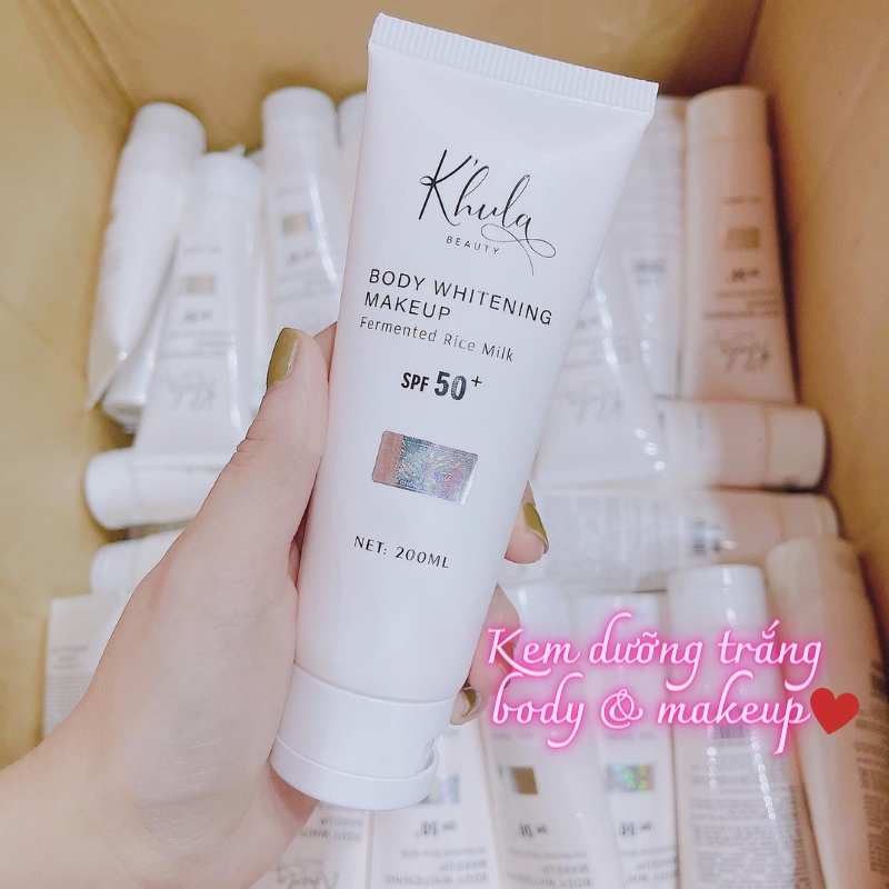 Kem makeup body K’hula Beauty Whitening Makeup dưỡng trắng nâng tone tức thì, chống nắng SPF50+