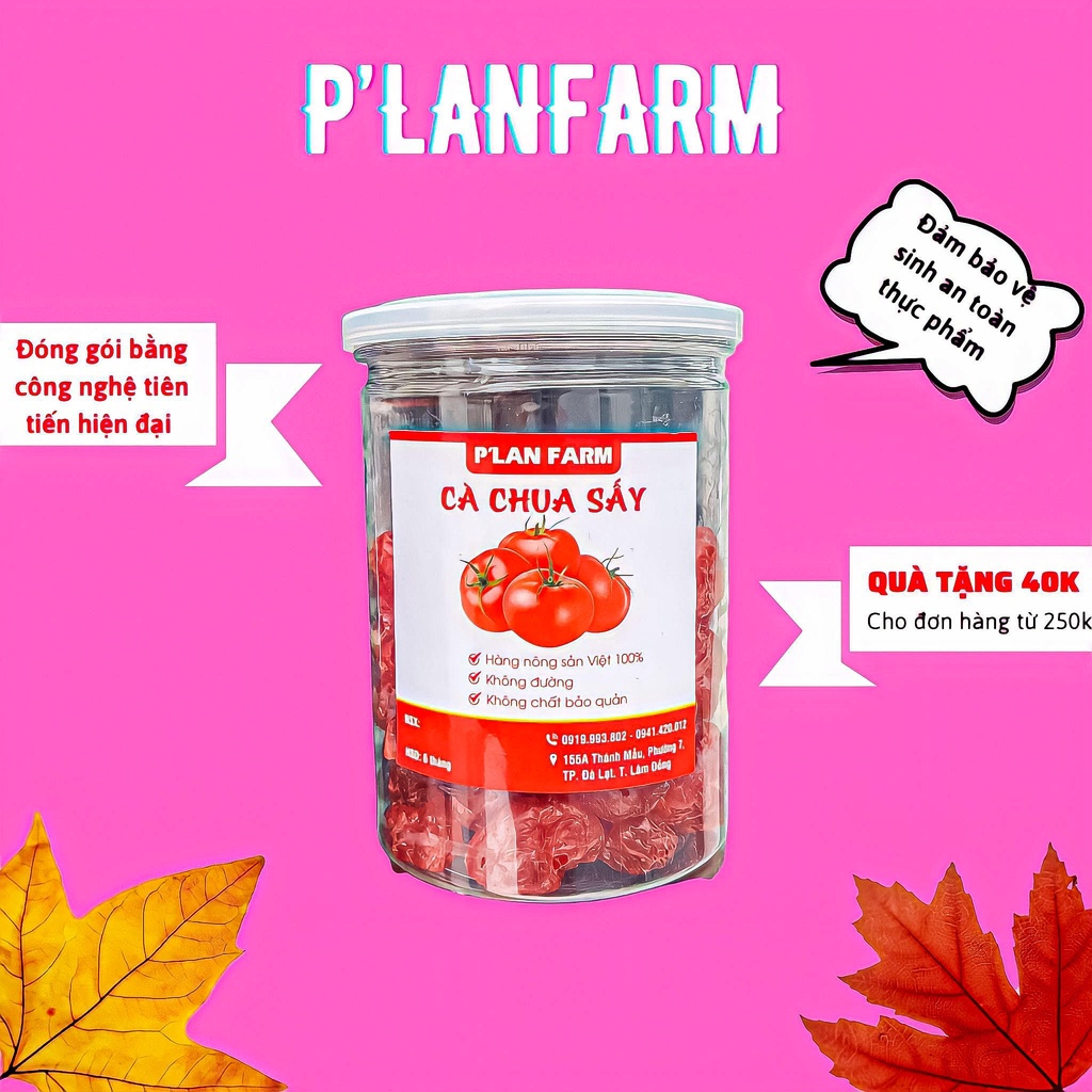 Cà chua bi sấy dẻo 400gr P'LANFARM trái cây sấy đặc sản đà lạt