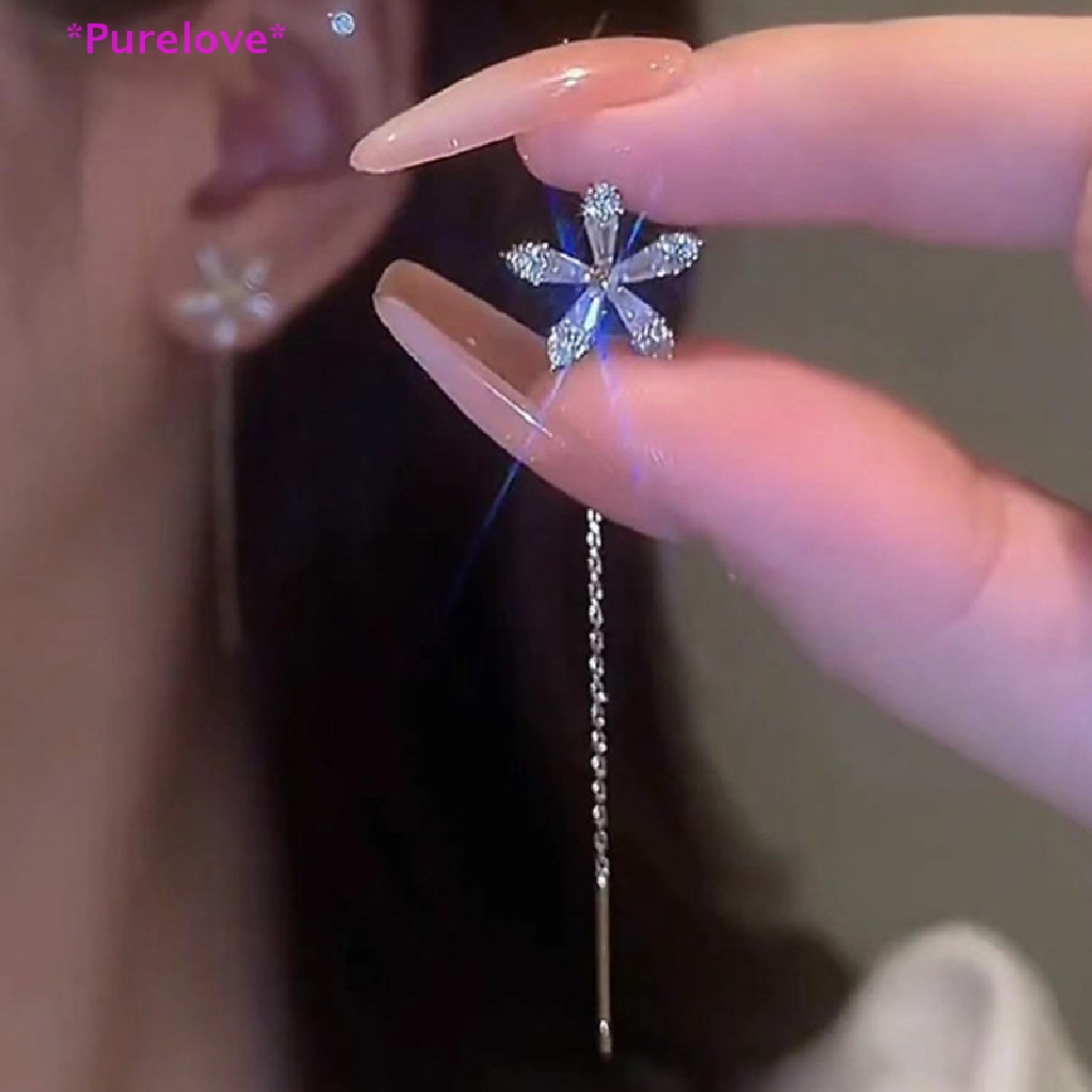 1 Đôi Bông Tai Dáng Dài Đính Ngọc Trai Và Đá Zircon Thời Trang Cho Nữ Mới