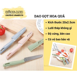 Dao gọt vỏ trái cây, dao cắt hoa quả lưỡi thép có bao ha153