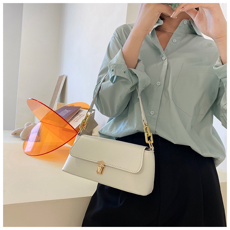 Mischa Túi Xách Đeo Vai Bằng Da PU Màu Trơn Phong Cách retro Đơn Giản Dễ Phối Đồ Cho Nữ