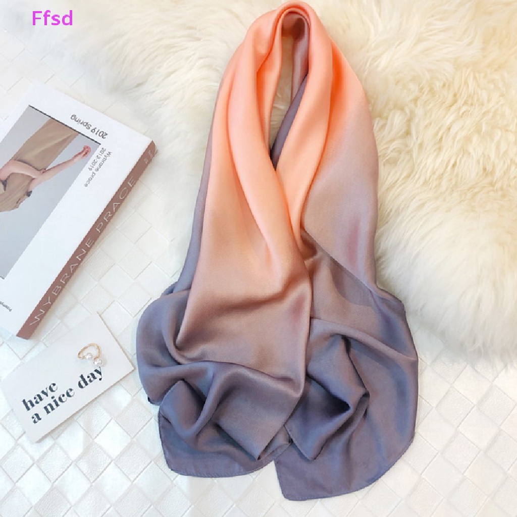 Khăn Choàng Lụa Sa Tanh Vuông Quấn Đầu Thời Trang Mùa Hè Cho Nữ