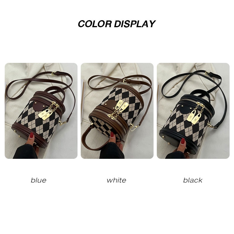 Mischa Túi Xách Da PU Đeo Vai Hình Thoi Màu Trắng Phong Cách retro Hợp Thời Trang