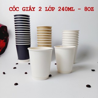 Set 50 Cốc giấy 2 lớp 240ml - 8oz