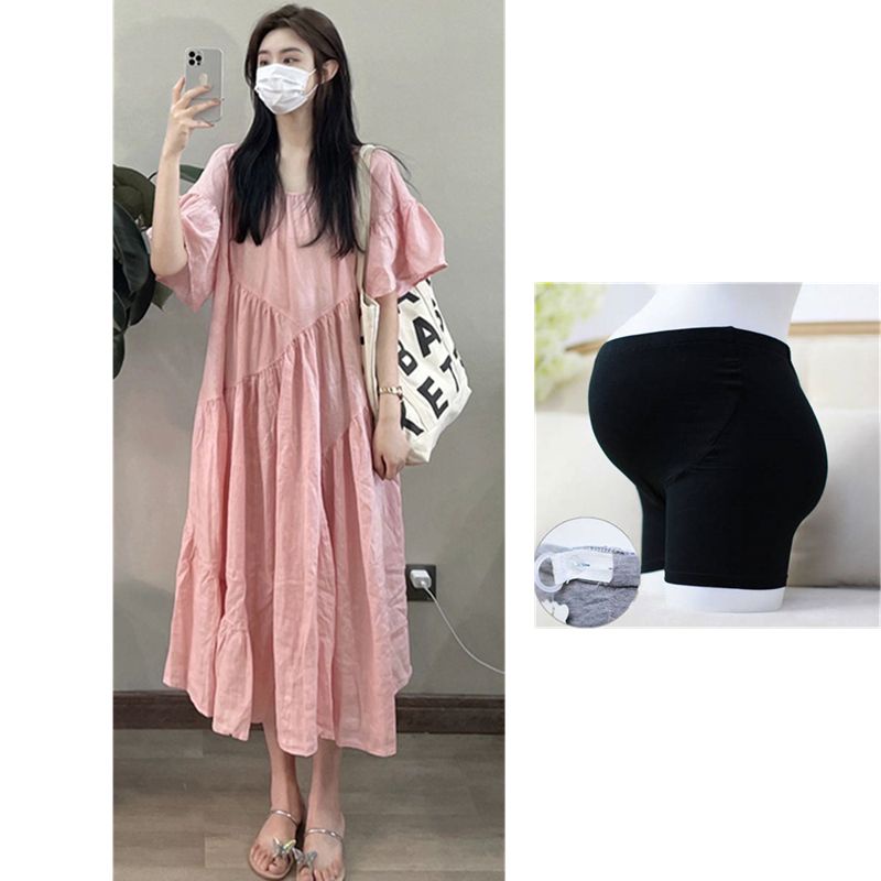 [Giao Ngay] Đầm Bầu Dáng Rộng Phong Cách Retro Pháp Thanh Lịch Mùa Hè Size Lớn Obesity