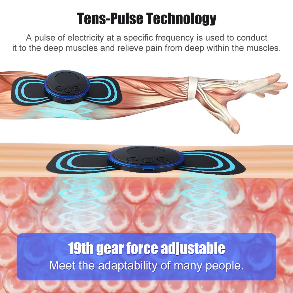 Miếng dán mát xa SUOLAER hoạt động điện sạc lại được dành cho vùng bụng cánh tay