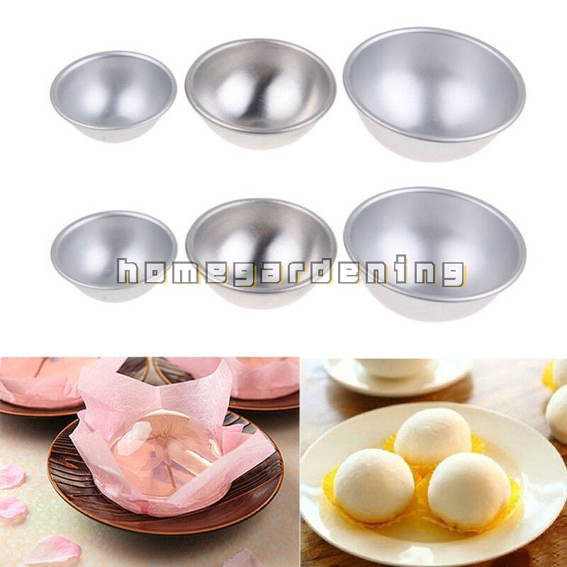 Set 2 khuôn làm bánh hình tròn 3d bằng nhôm