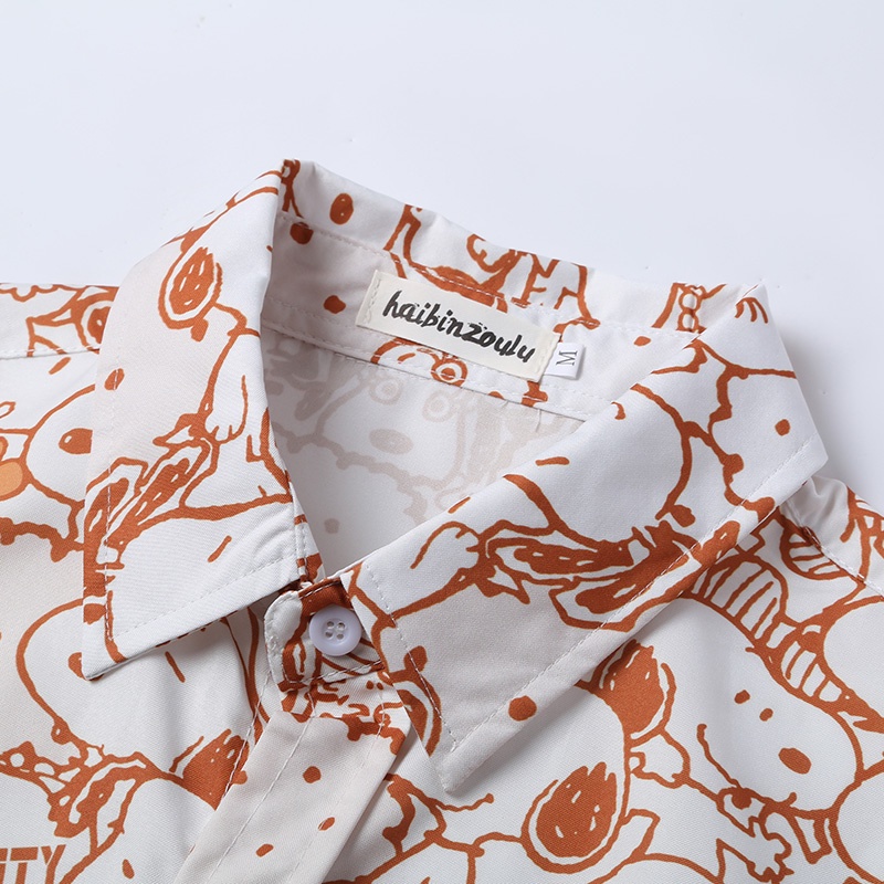 Đầm Size M-5XL. M-5XL Áo Sơ Mi Tay Ngắn Dáng Rộng In Họa Tiết Hoạt Hình Phong Cách Hawaii Thời Trang Mùa Hè Chất Lượng Cao Cho Nam