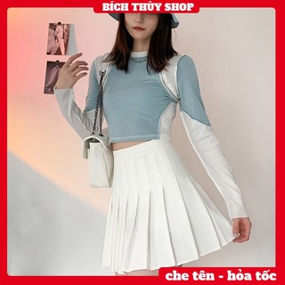 Chân váy Tennis ngắn xếp ly xòe siêu hot (kèm hình thật và video shop quay) BTK22C