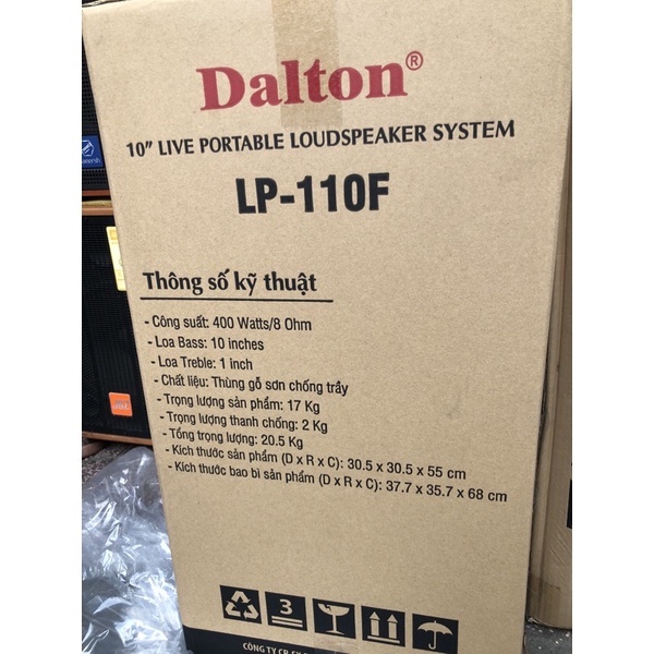 Loa cột Active karaoke cao cấp Dalton LP-115SA & LP-110F( 1 Loa full, 1 loa sub, công suất 800W, kèm 2 micro UHF karaoke