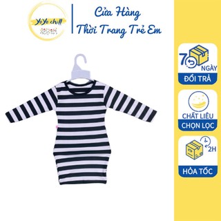 Đầm body kẻ sọc ngang cho bé gái size 7-25kg