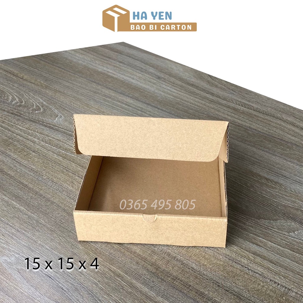 15x15x4 - Hộp Carton Nắp Gài