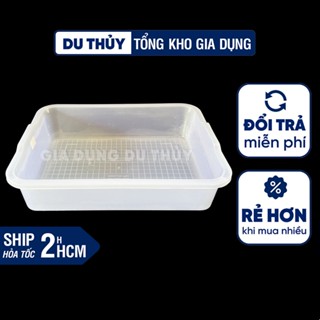 Khay nhựa chữ nhật trong suốt đựng thực phẩm thạch rau câu topping, 4 kích thước, nhựa PP chịu nhiệt