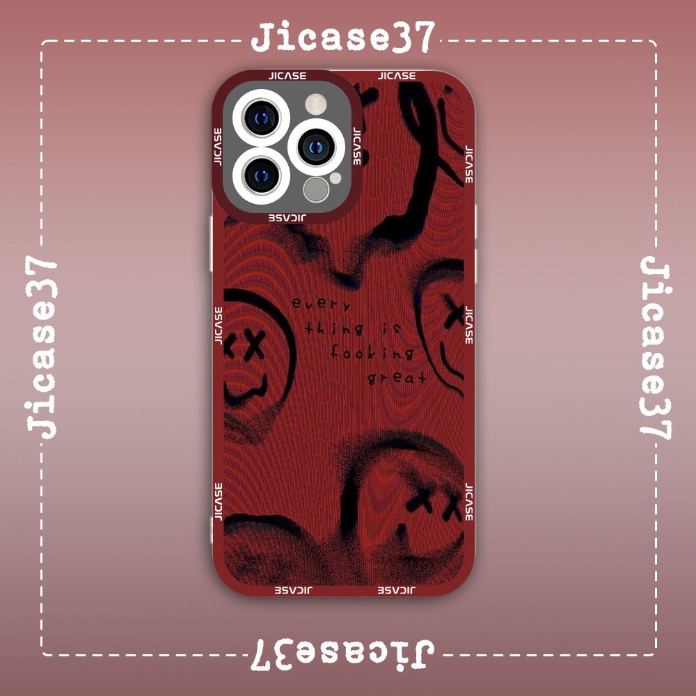 Ốp lưng iphone và samsung xiaomi oppo cạnh vuông Jicase Nirvana Mặt Cười Drew Vintage Retro Art