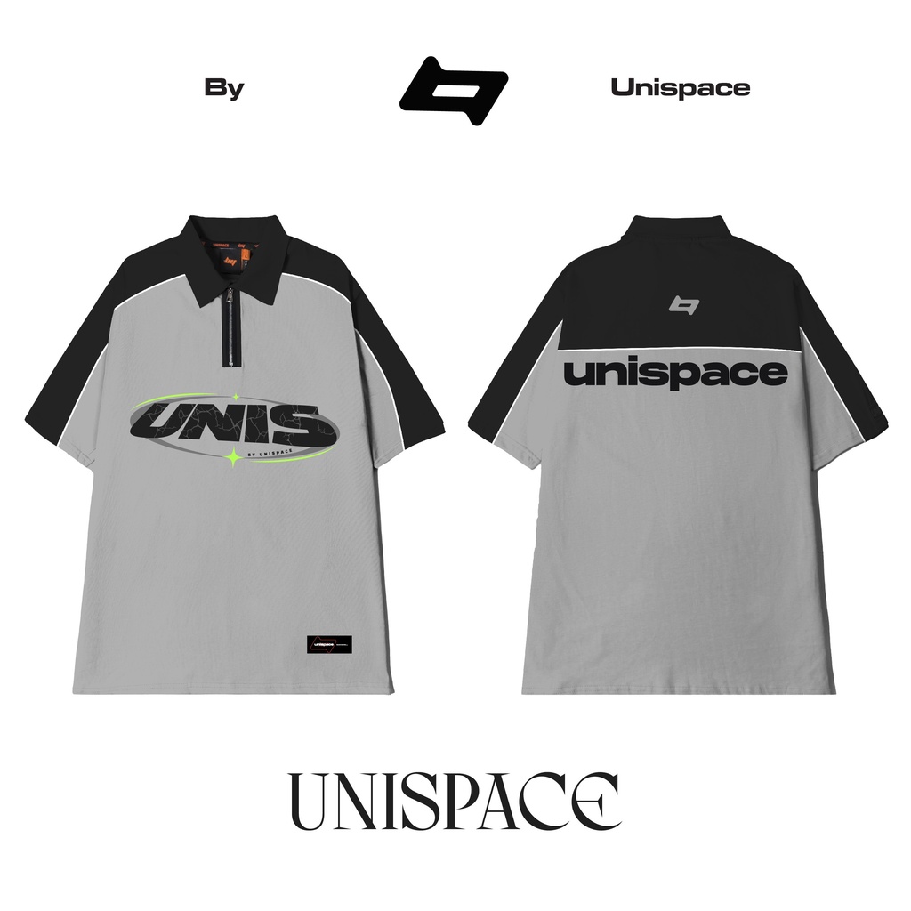 Áo polo local brand By Unispace tay lỡ form rộng oversize unisex nam nữ cotton UnisZip