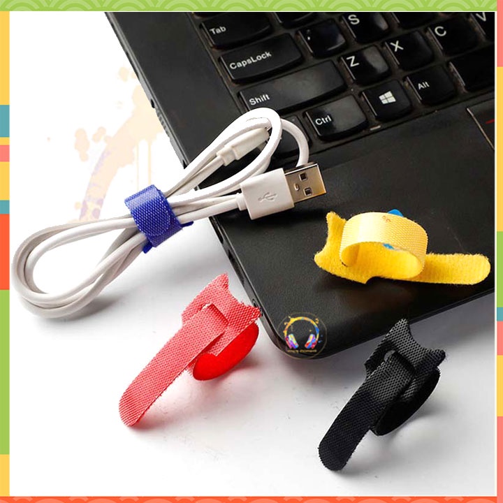 Dây dán velcro, dây cuốn tai nghe cáp sạc điện thoại                                           ol 0iu8