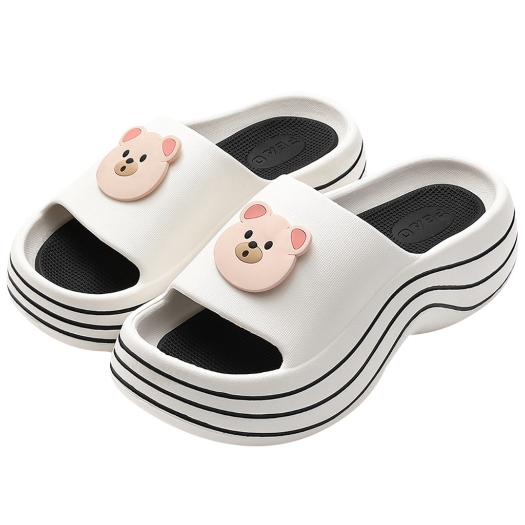 FORM NHỎ TĂNG 1-2 SIZE - Dép gấu đúc siêu hot , Bánh mì EVA - Đế 5cm - TS38