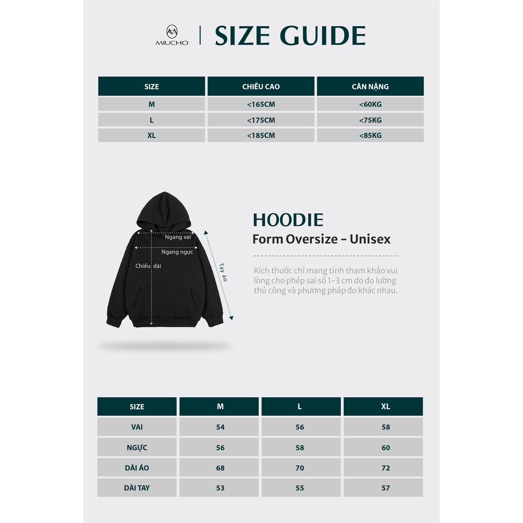 Áo hoodie nữ form rộng dày dặn chất nỉ chân cua 100% cotton unisex HDD024 Miucho basic