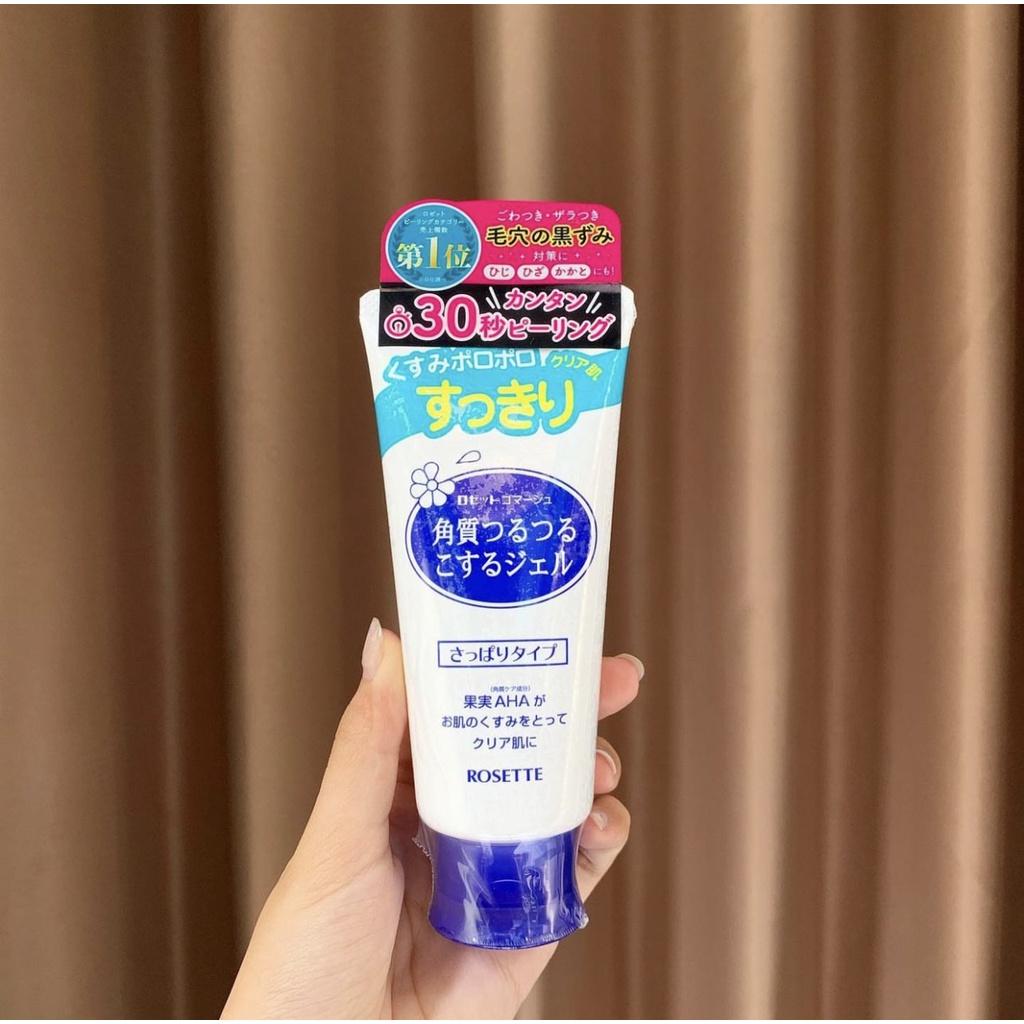 Tẩy da chết mặt, gel tẩy tế bào chết mặt, tẩy da chết Rosette Peeling Gel 120g chính hãng Nhật Bản