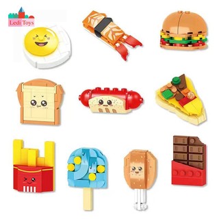 Set 10 đồ chơi lắp ráp mô hình đồ ăn
