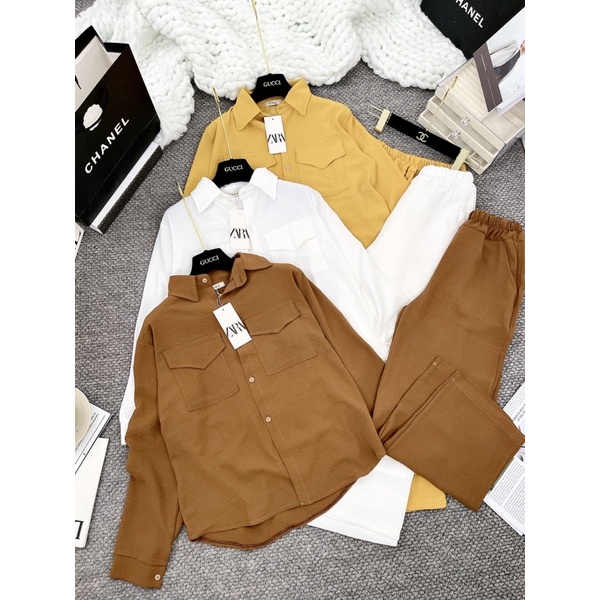 [ 𝐅𝐑𝐄𝐄 𝐒𝐇𝐈𝐏 ] Set bộ đũi quốc dân em ve săn hang a Chất đũi nhăn cao cấp sin đẹp Hàng tay dài kèm quần ống sơ