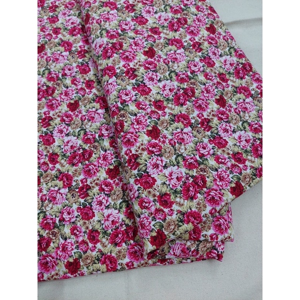 Vải Thô Cotton hoa xinh