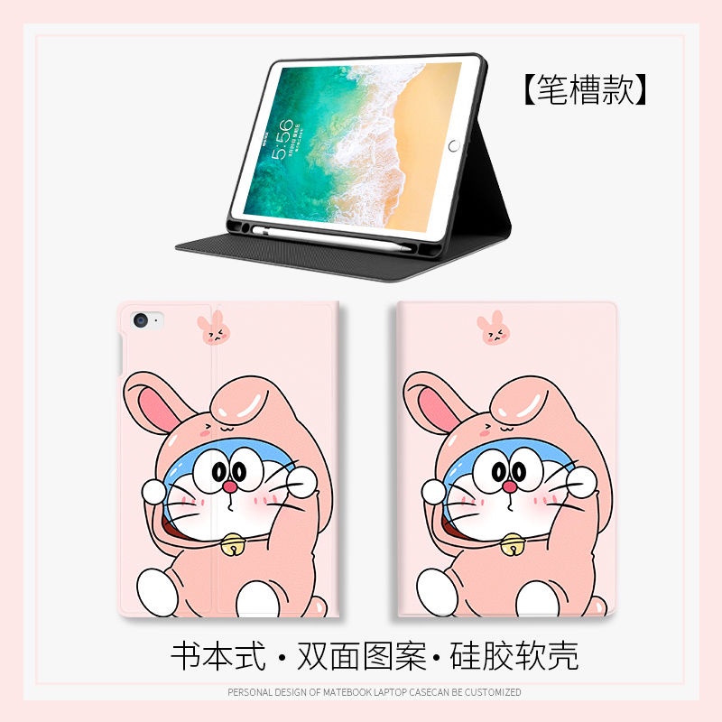 Bao Da Máy Tính Bảng Hình Thỏ Doraemon Cho iPad mini 4 / 5 / 6 air 1 / 2 / 3 4 5 10.2 gen 7 8 9 pro 11 gen 10 2022