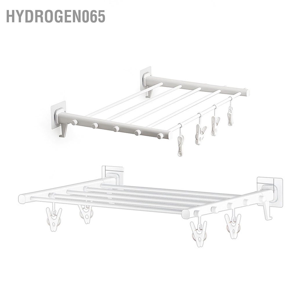 Hydrogen065 Giá Phơi Quần Áo Treo Tường Gấp Gọn Kính Thiên Văn Bấm Đồ Giặt Bằng Nhựa Cho Ban Công Trong Nhà