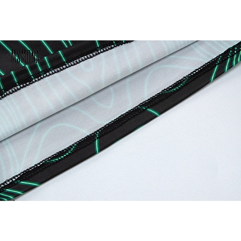 MsMona Áo Thun Tay Dài Cổ Tròn Họa Tiết Kẻ Sọc Màu Tương Phản Thời Trang 2023 Cho Nữ