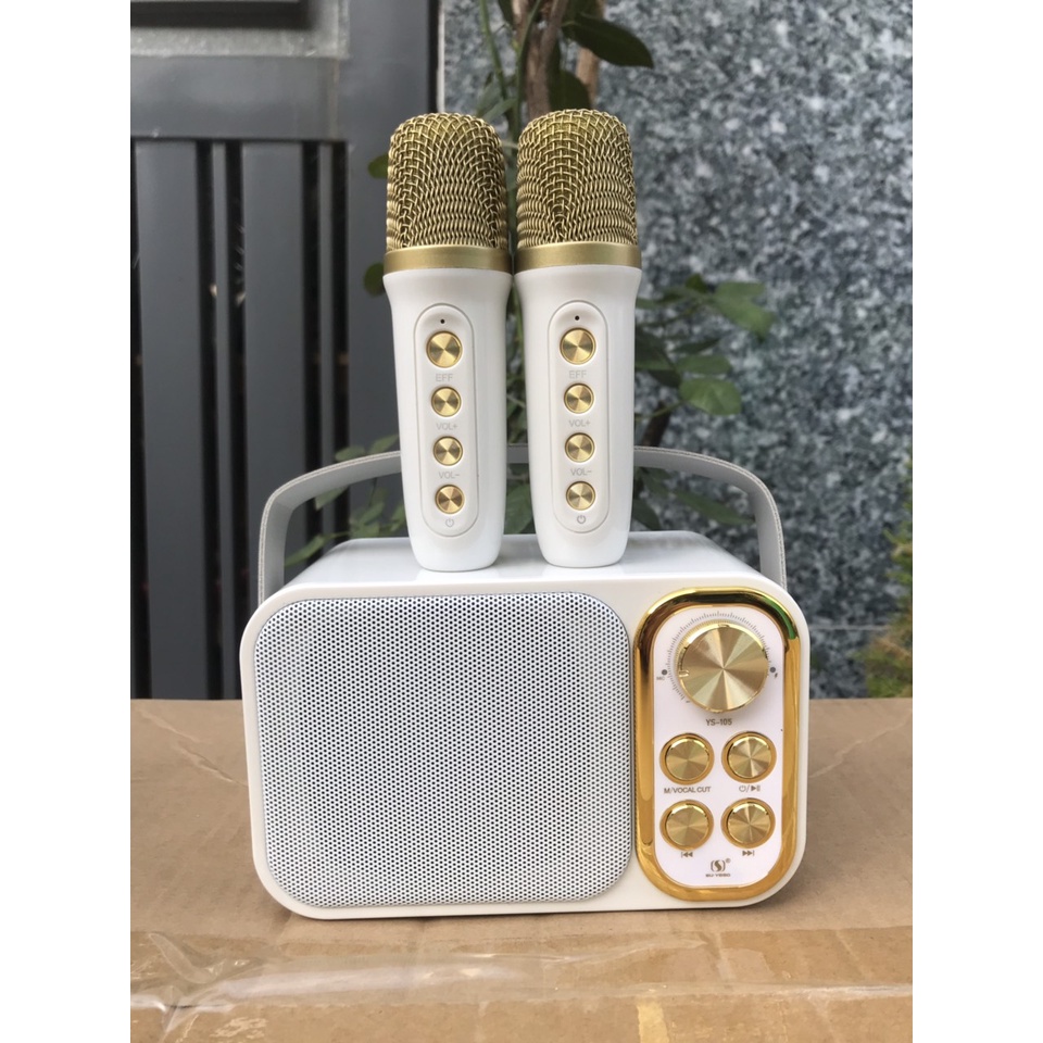 Loa Karaoke Mini YS105/ YS106 Kèm 2 Micro Không Dây