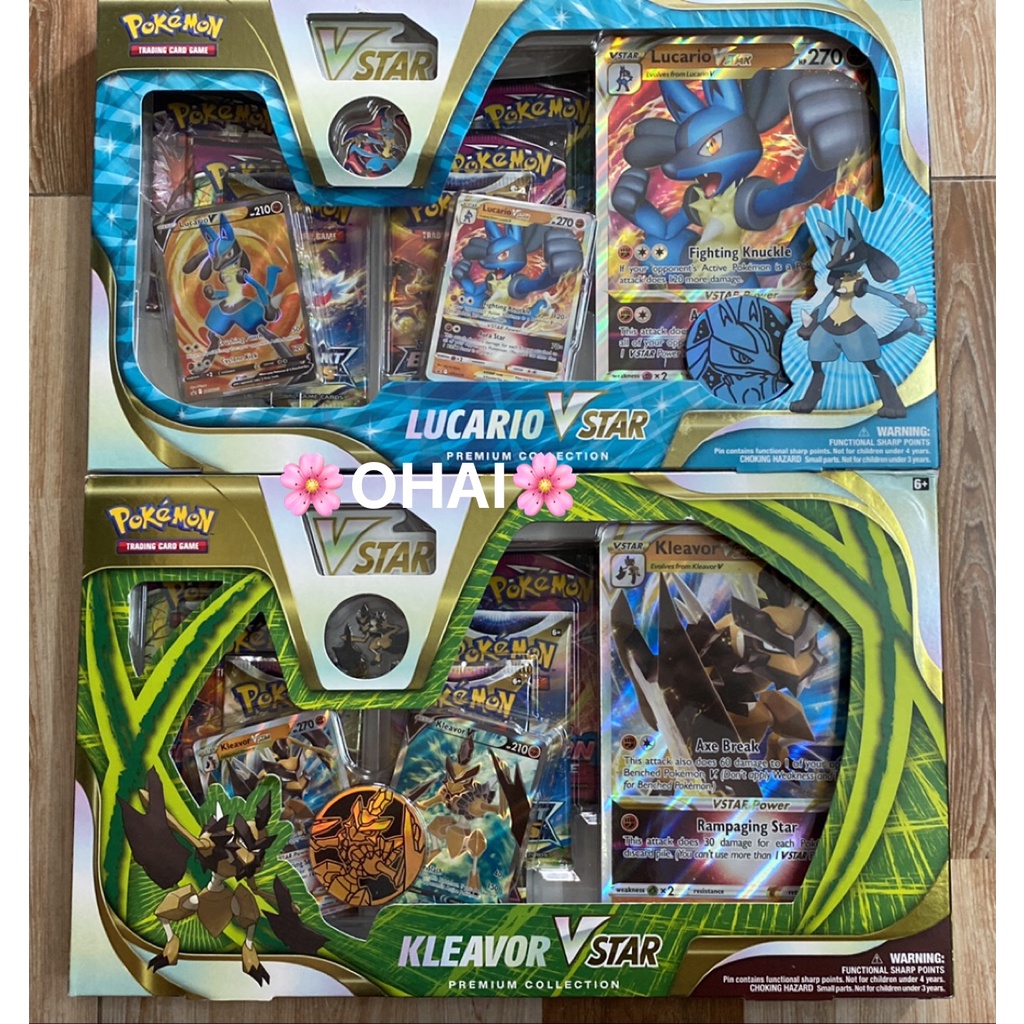 Hộp thẻ Pokemon Series Sword & Shield Lucario/Kleavor Vstar Premium Collection Chính hãng Pokemon